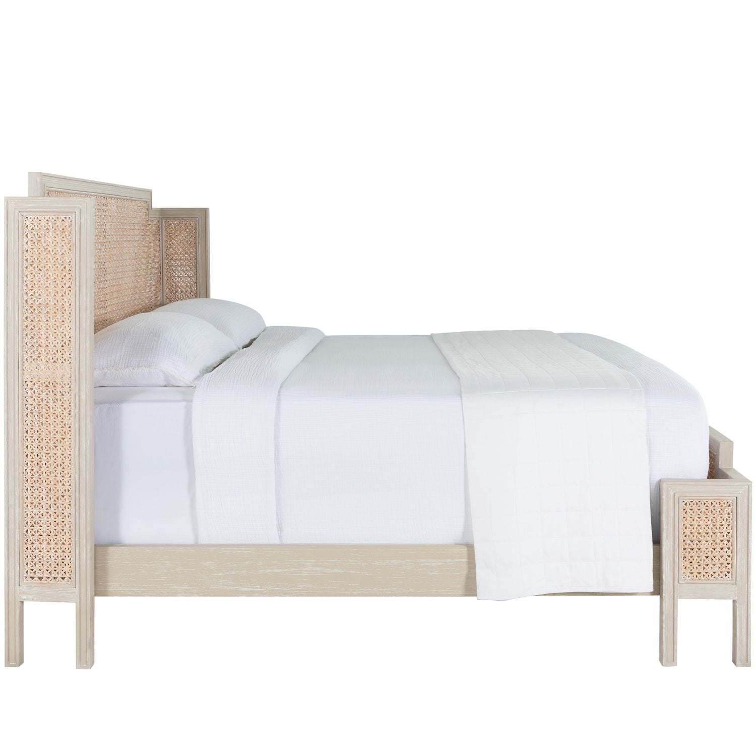 Camille Natural Rattan Wood Transitional Cane Bed