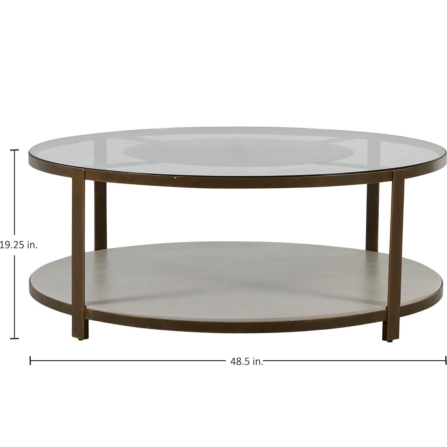 Marlon Metal Round Coffee Table - 48.5 In. W X 19.25 In. H