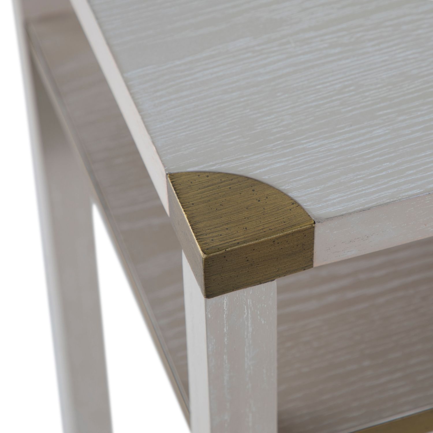 Sue Oak Rectangle Console Table - Cerused White, 70 In. W X 30.5 In. H