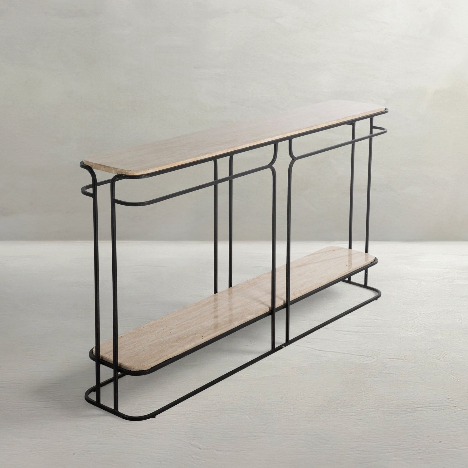 Louise Metal Rectangle Frame Console Table - Black, 60 In. W X 33.75 In. H
