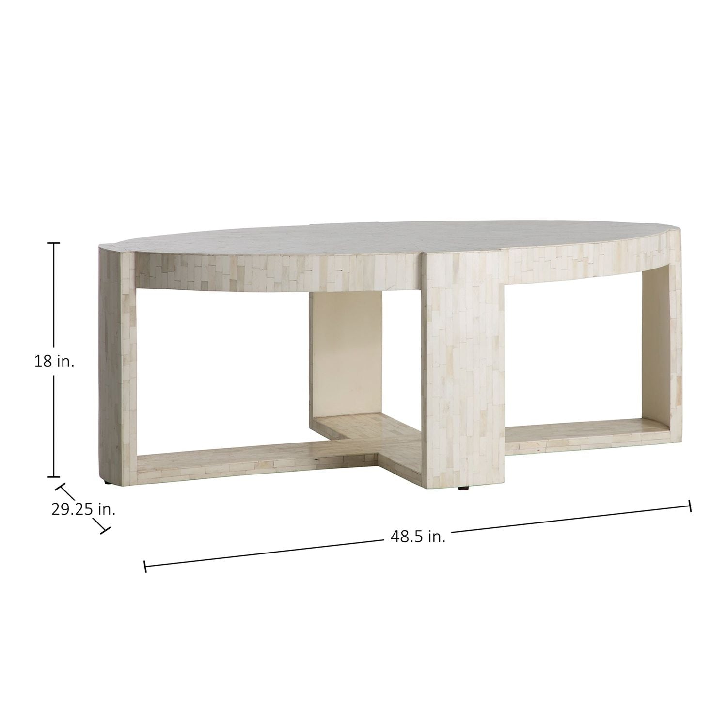 Kenzie Engineered Wood Oval Frame Coffee Table - 48.5 In. W X 18 In. H
