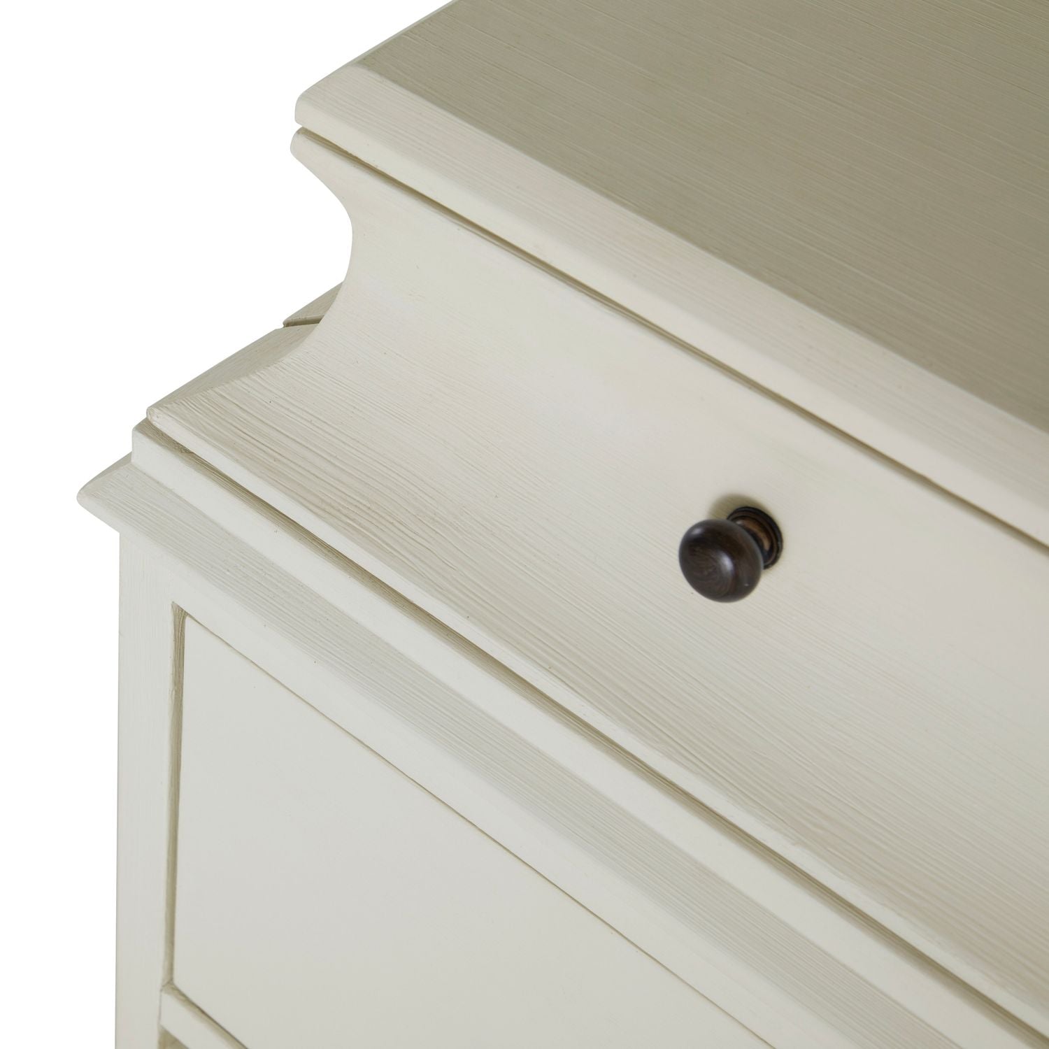 Irene Mindi Wood Chest - 5 Drawers, Antique White