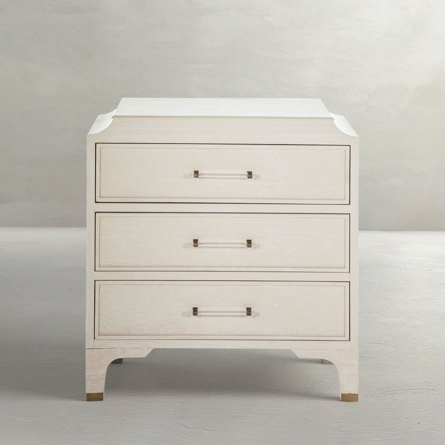 Alexandra Mindi Wood Storage Chest - 3 Drawers, Cerused White