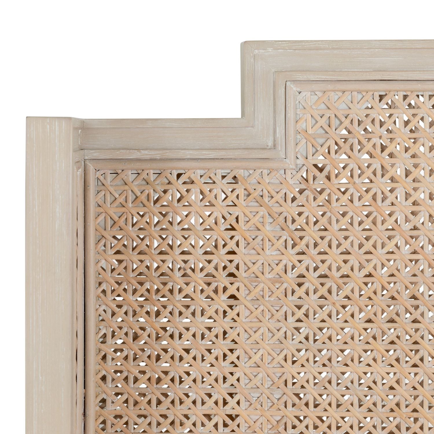 Camille Natural Rattan Wood Transitional Cane Bed