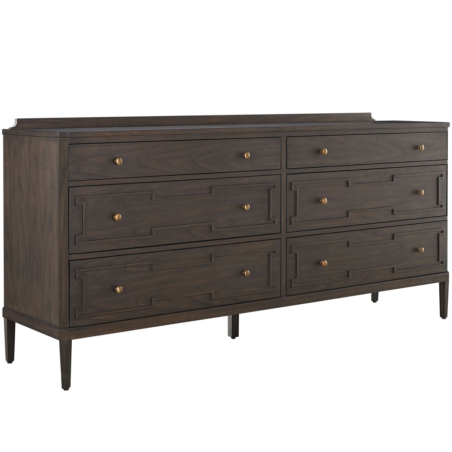 Glenwood Mindi Wood Dresser - 6 Drawers, Cerused Brown