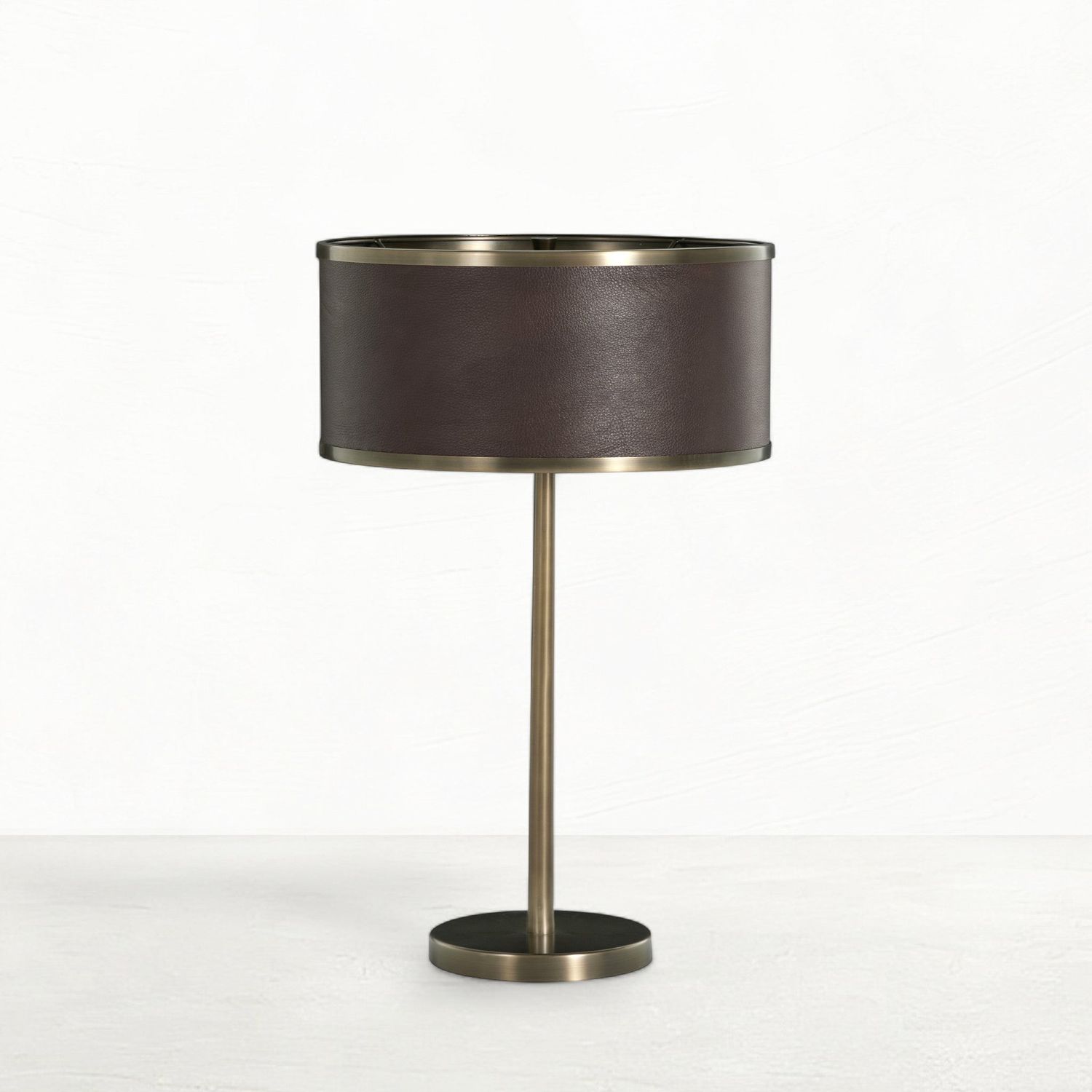 Vistara Mountain Bronze Leather Table Lamp - 26 In. H