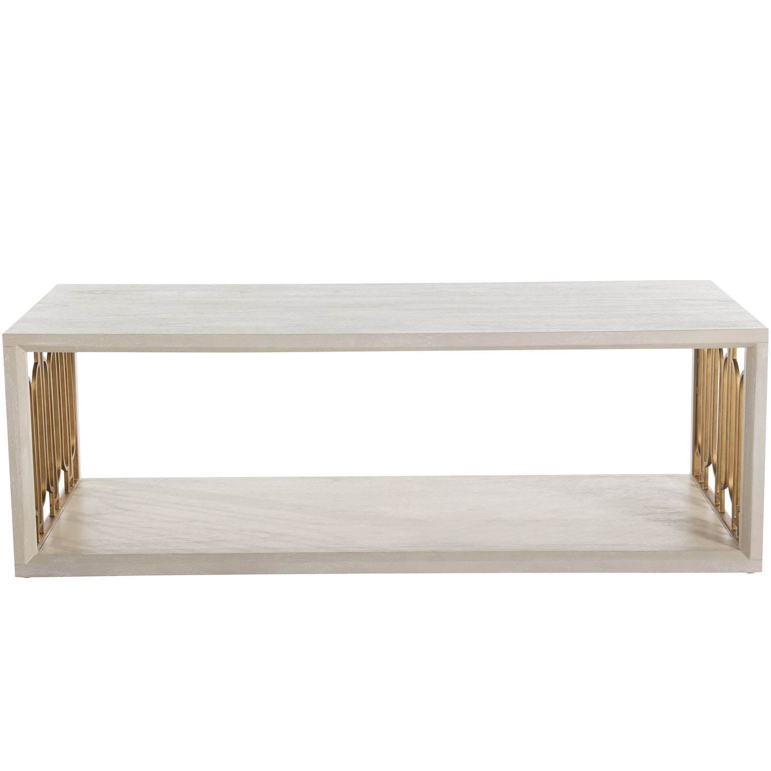 Ainsworth Mindi Rectangle Frame Coffee Table - White and Ivory, 54 In. W X 18.5 In. H