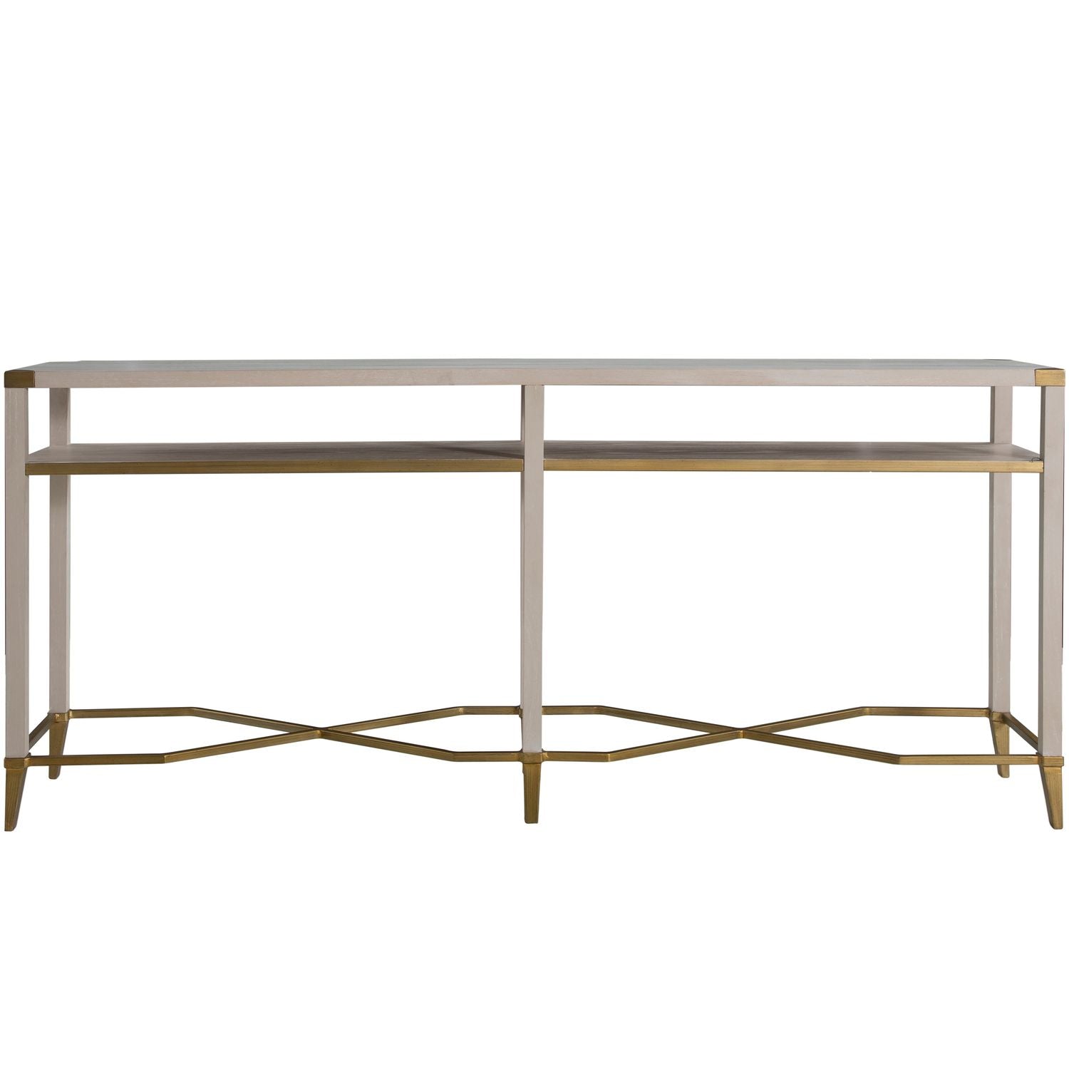 Sue Oak Rectangle Console Table - Cerused White, 70 In. W X 30.5 In. H
