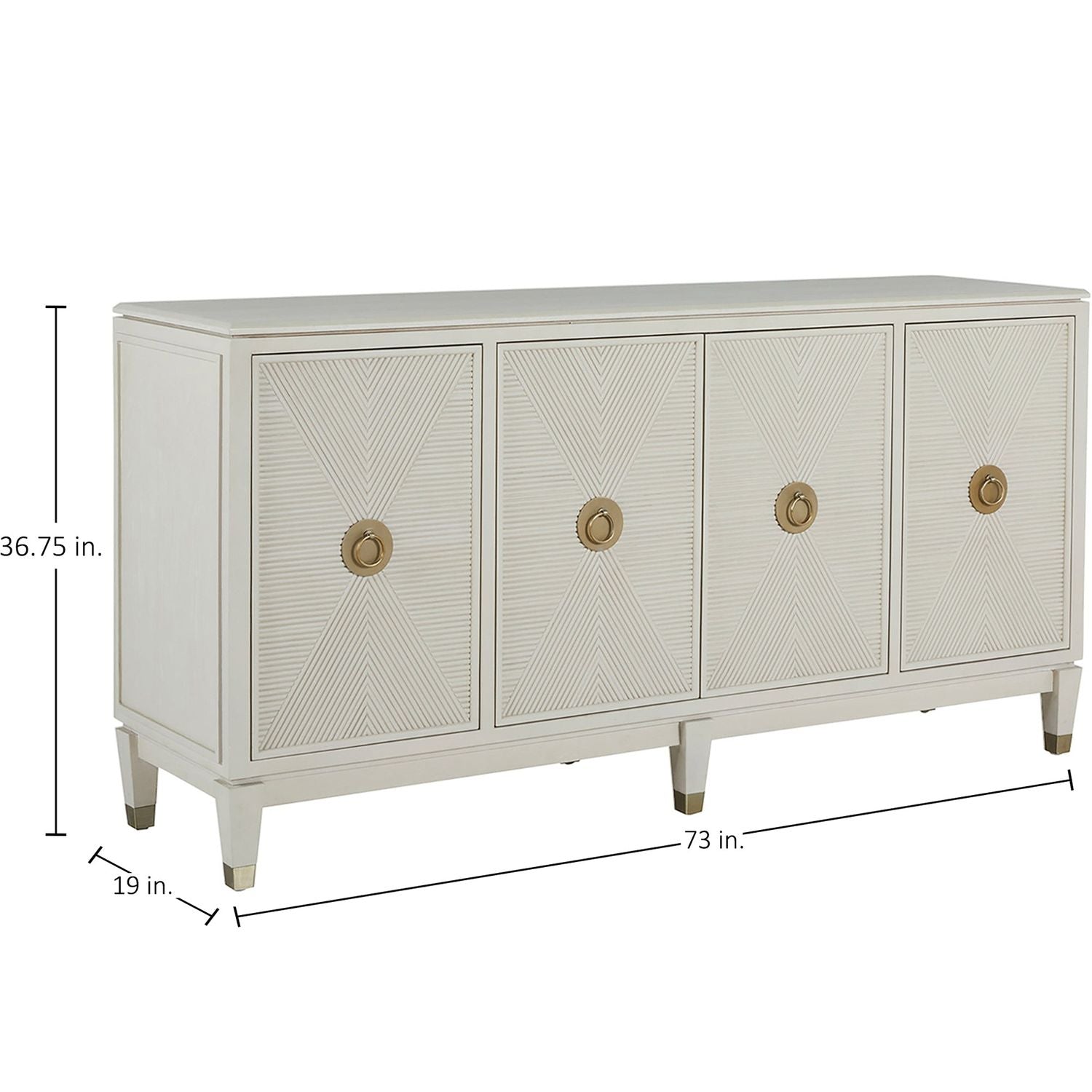 Strella Wood Iron Storage Cabinet - 4 Shelves, Cerused White