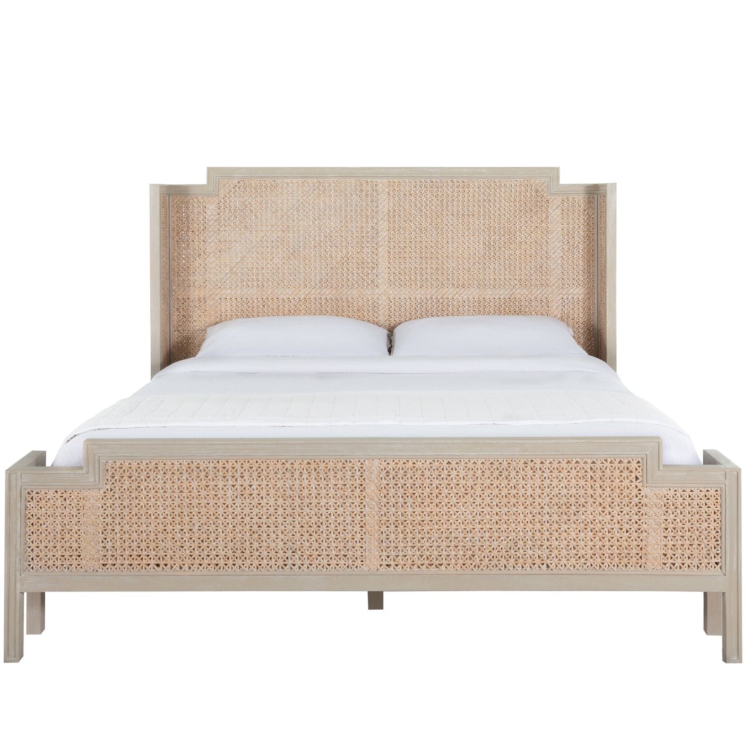 Camille Natural Rattan Wood Transitional Cane Bed