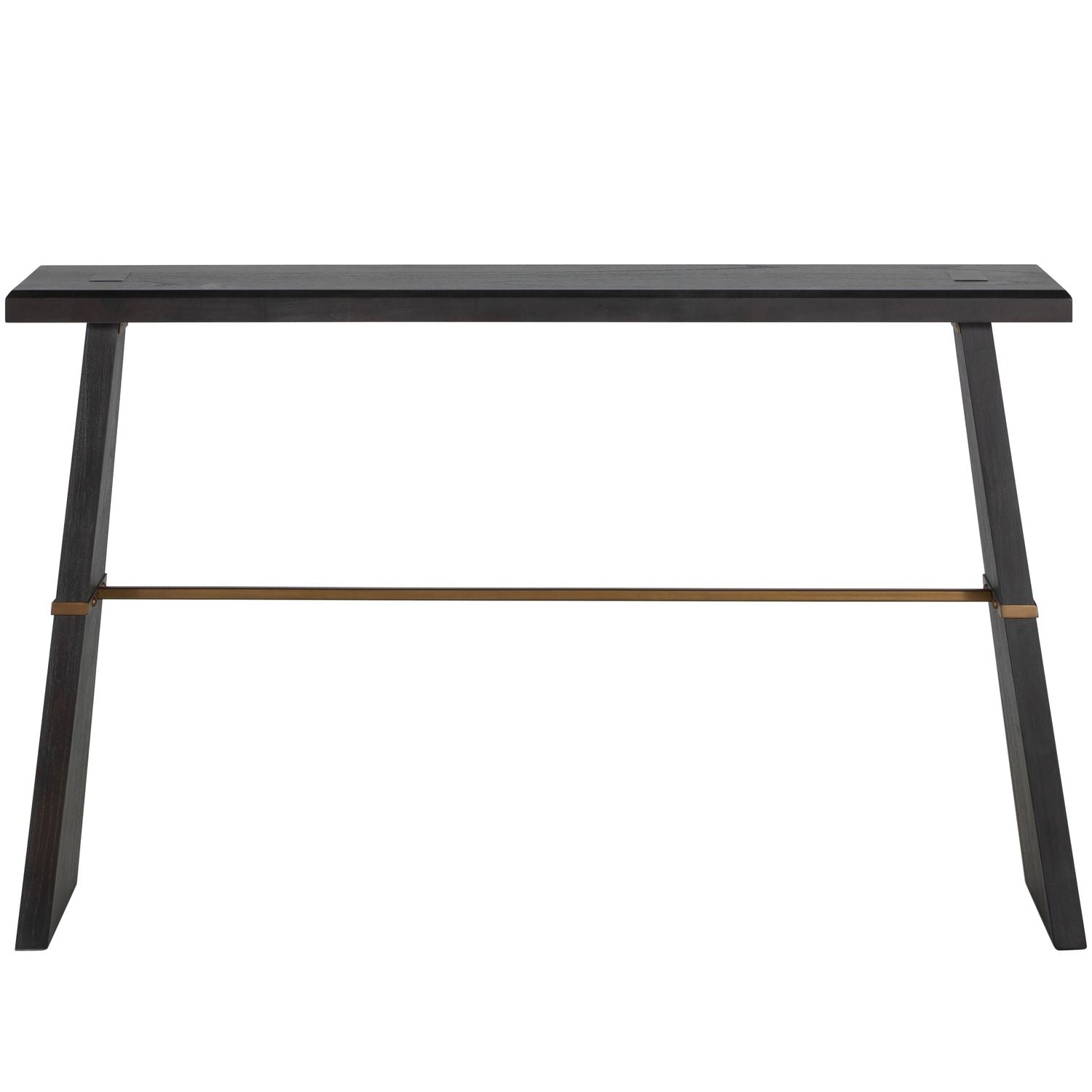 Havana Mindi Wood Rectangle Trestle Console Table - Forest Black, 52 In. W X 32.25 In. H