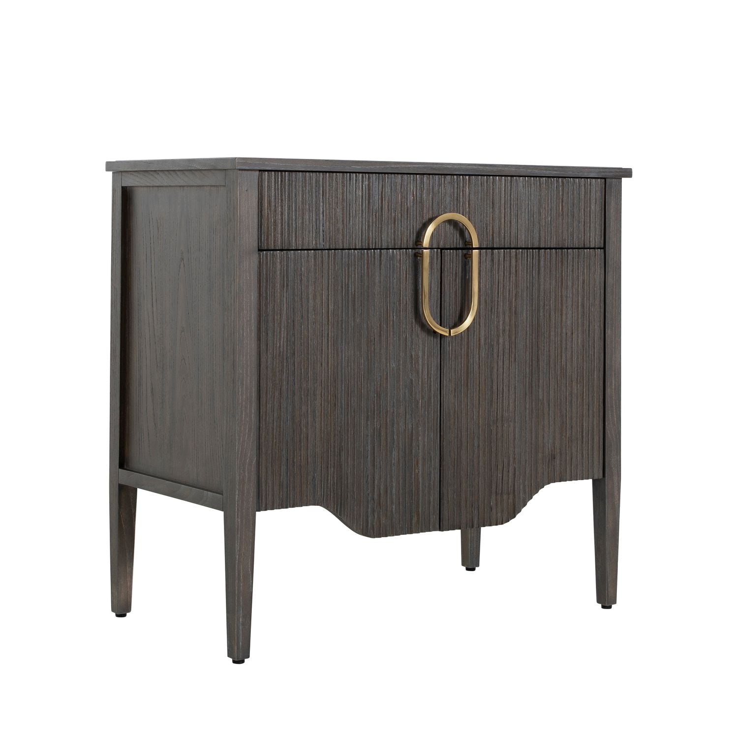 Darrius Wood Tapered Legs Nightstand - 1 Drawer, Cerused Ash
