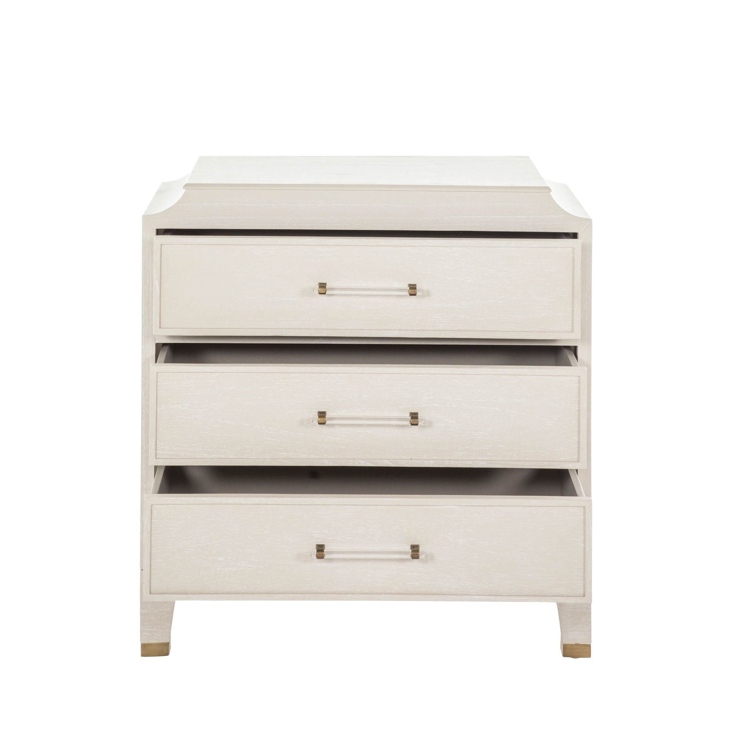 Alexandra Mindi Wood Storage Chest - 3 Drawers, Cerused White