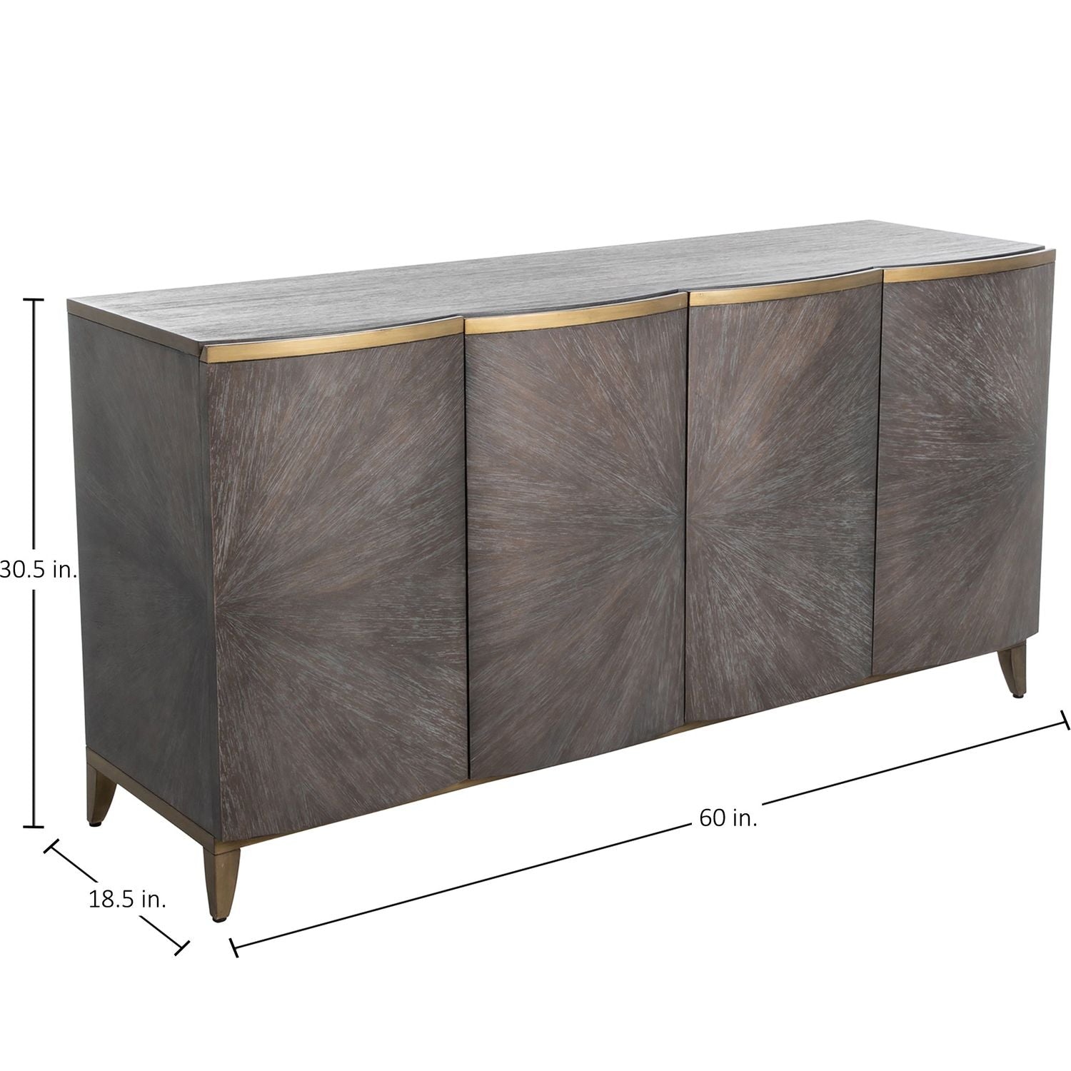 Pete Mindi Starburst Storage Cabinet - 2 Shelves, Natural Black