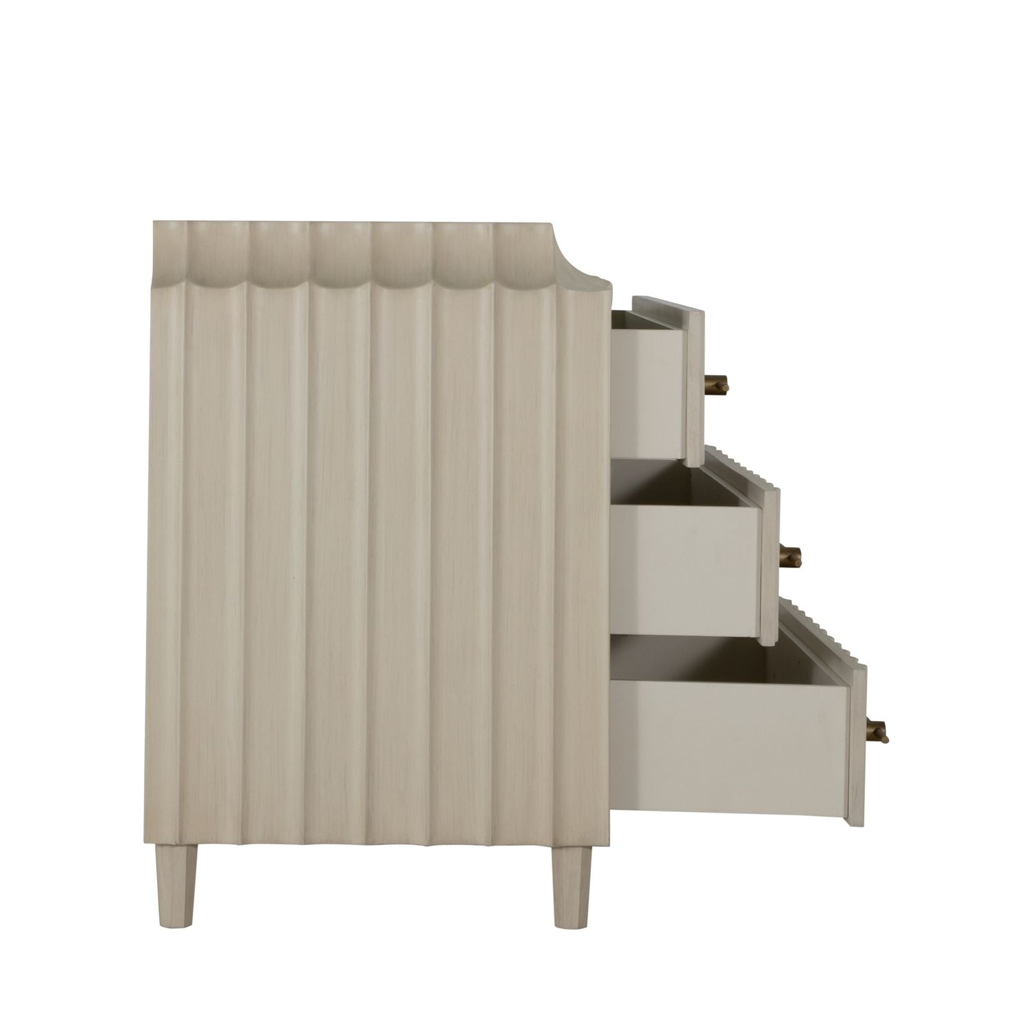 Merigold Wood Arch Graces Chest - 3 Drawers, Sesame White