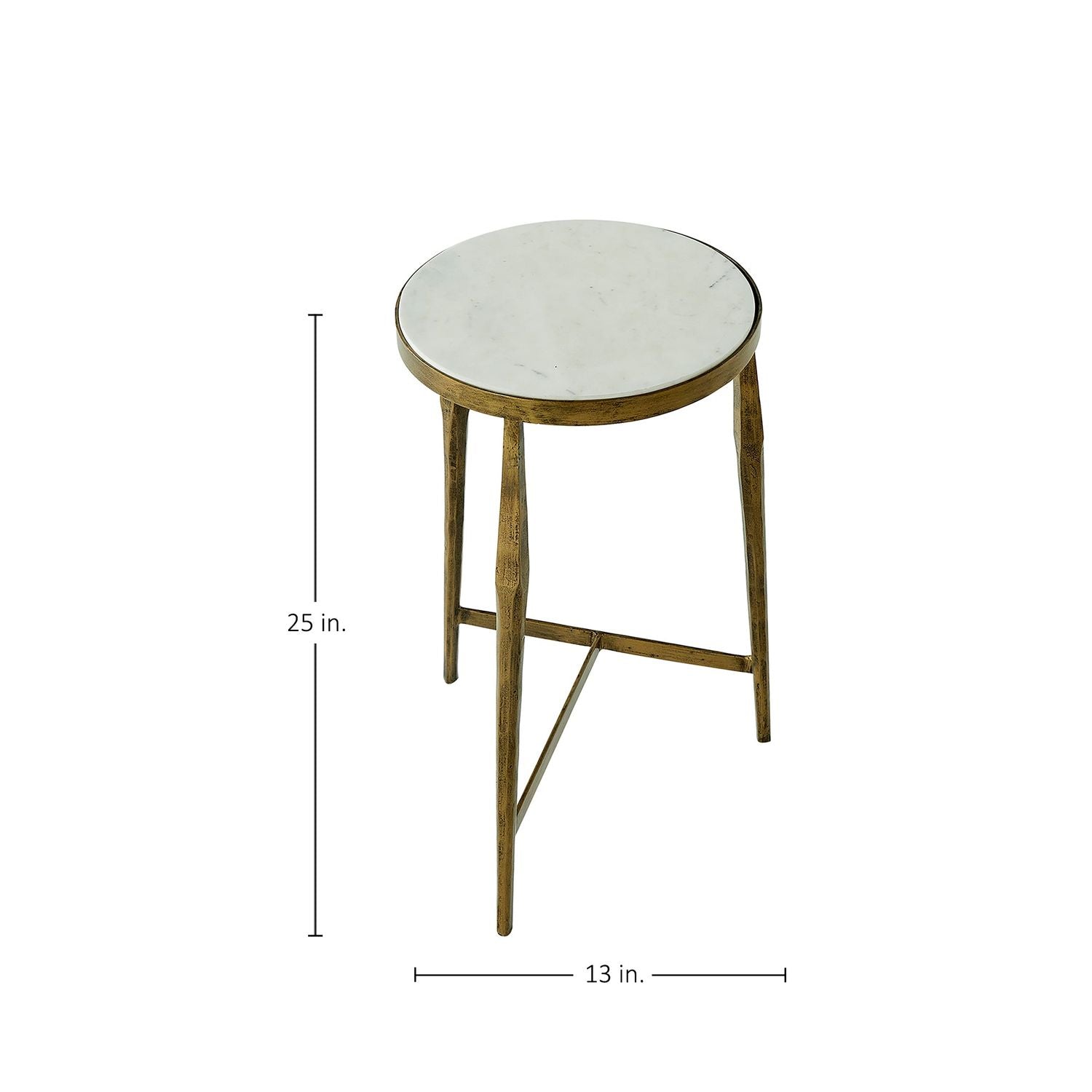 Adonia Iron Round Side Table - 13 In. W X 25 In. H