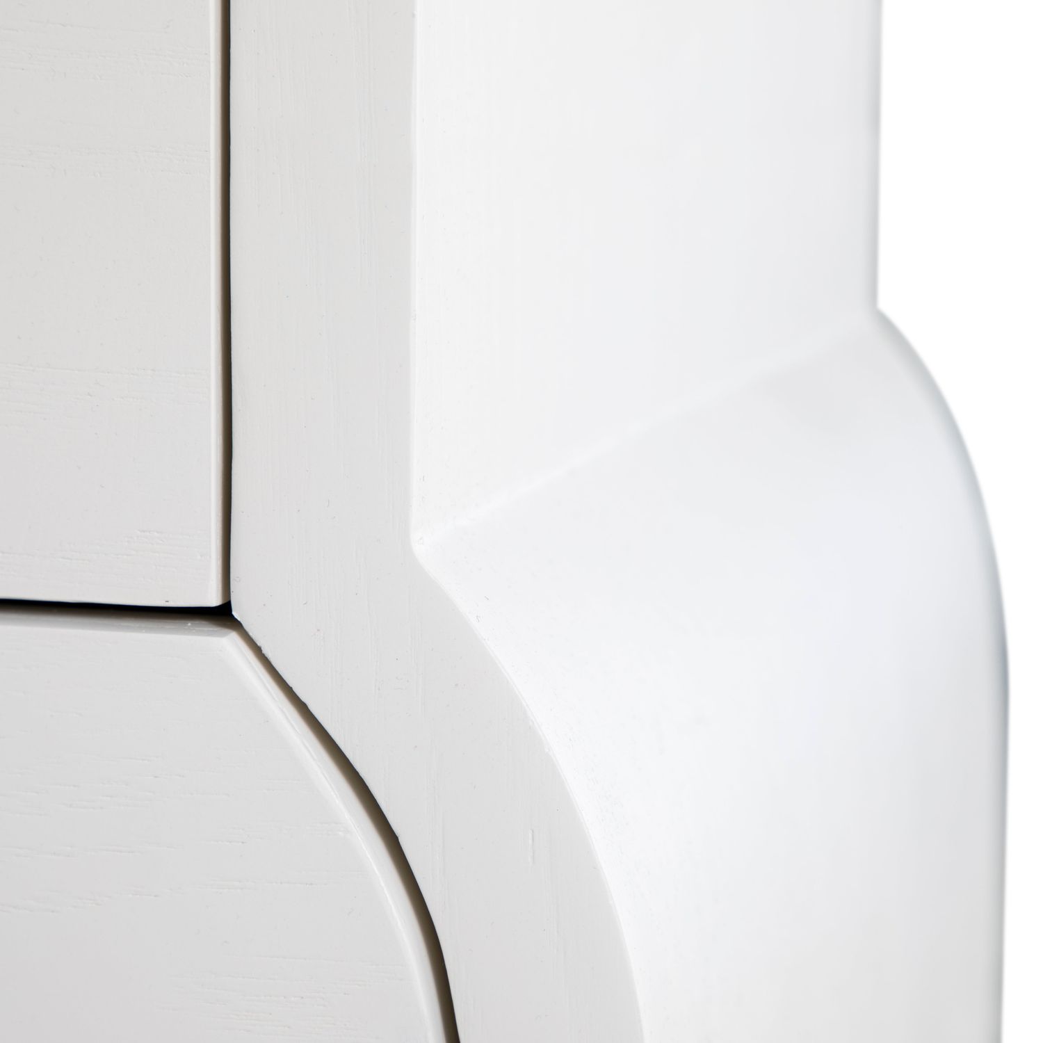 Pearl Oak Wood Chest - 3 Drawers, Ivory White