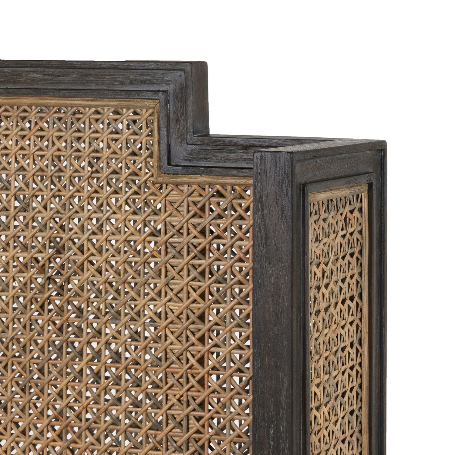 Camille Natural Rattan Wood Transitional Cane Bed
