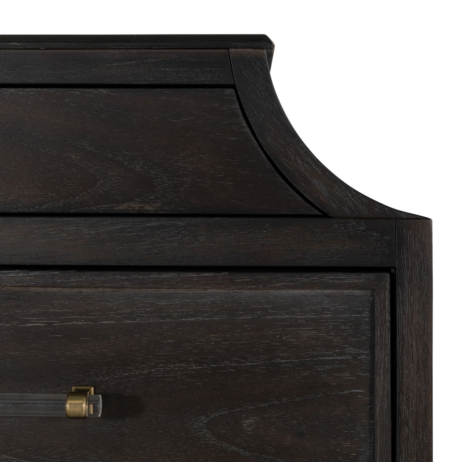 Alexandra Mahogany Dresser - 11 Drawers, Cerused Forest Black