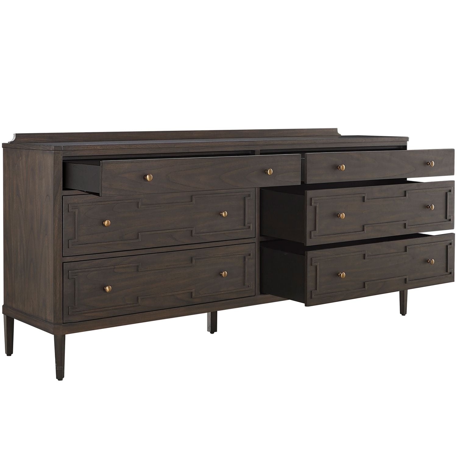 Glenwood Mindi Wood Dresser - 6 Drawers, Cerused Brown