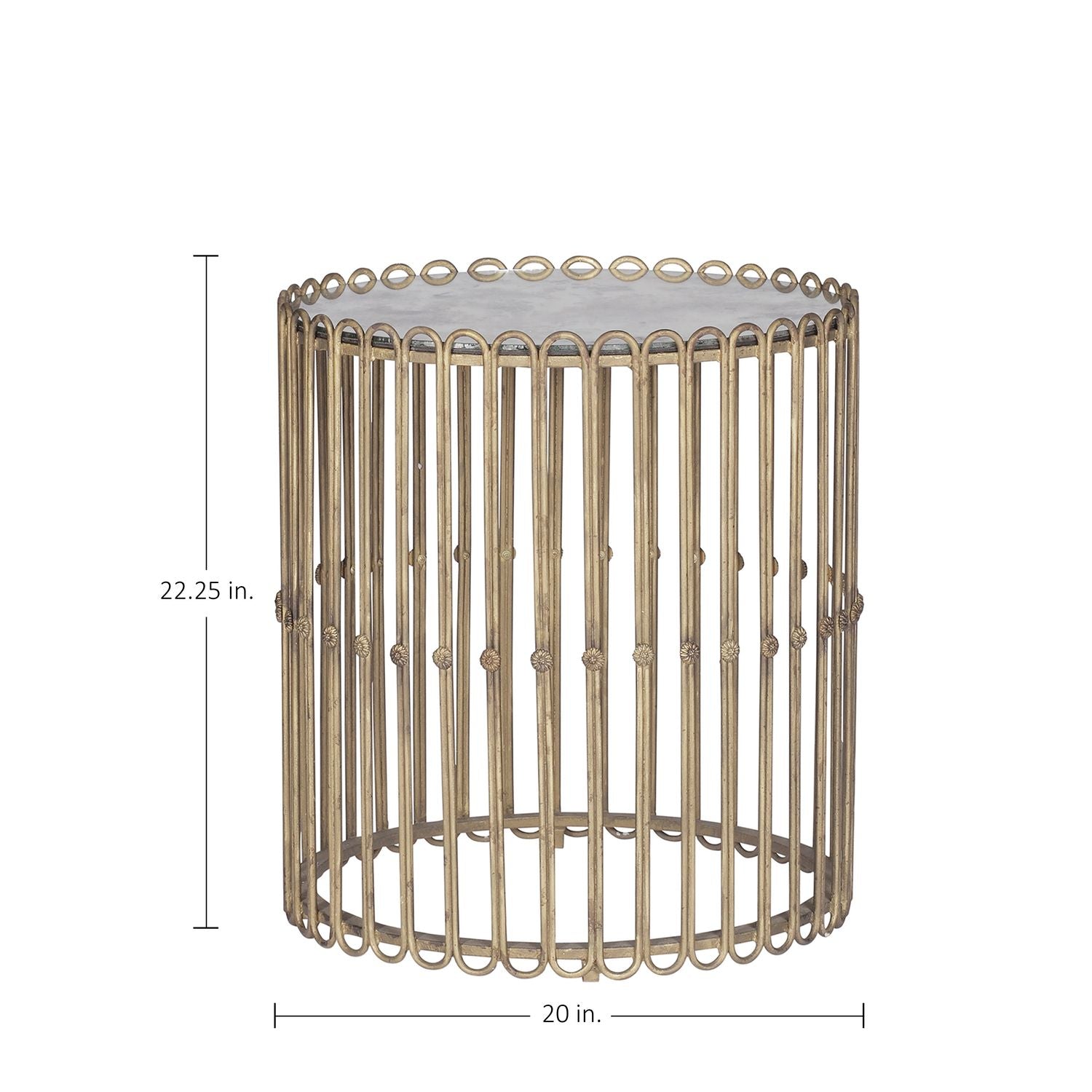 Beatrice Iron Round Pedestal Side Table - 20 In. W X 22.25 In. H