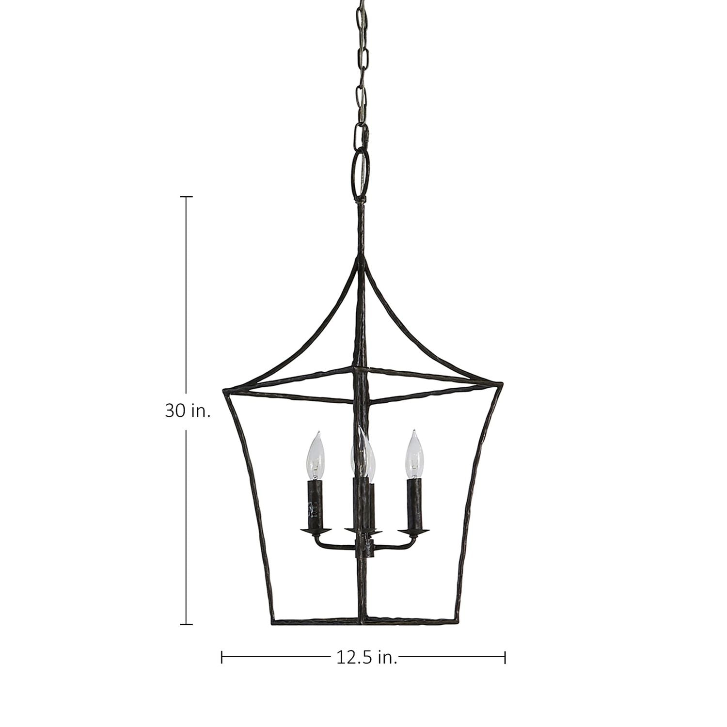 Clover Metal Black Large Pendant - 12.5 In. D X 30 In. H