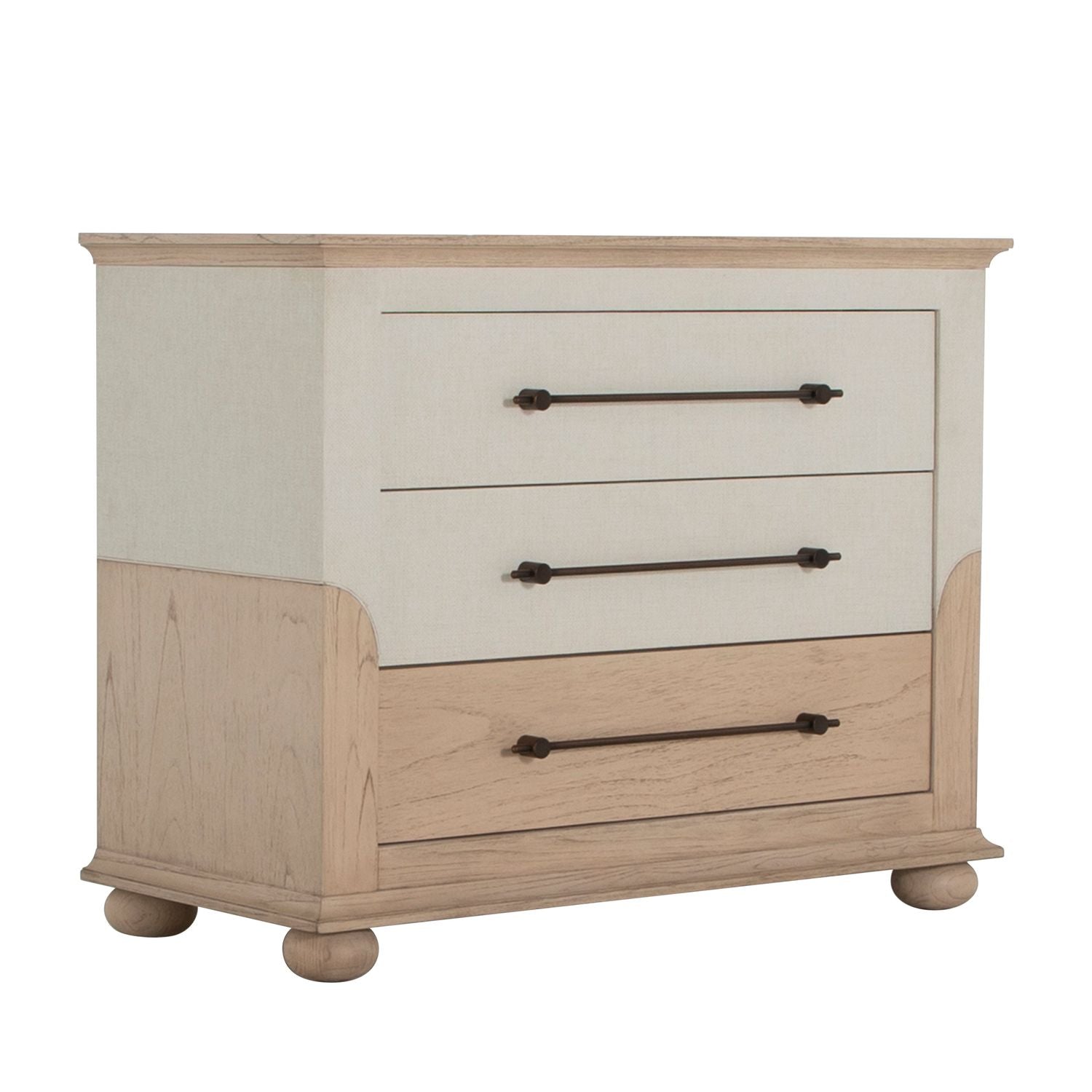 Crestine Mindi Wood Chest - 3 Drawers, White Raffia
