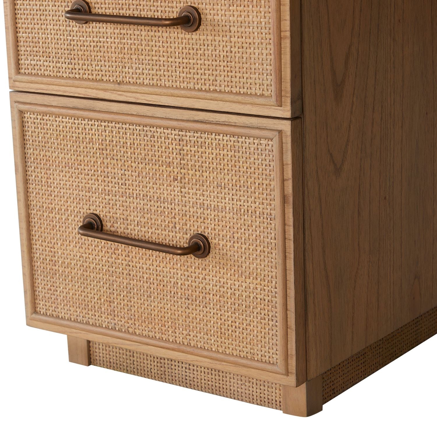 Elsa Mindi Wood Desk - 6 Soft-Close Drawers, Blonde Natural