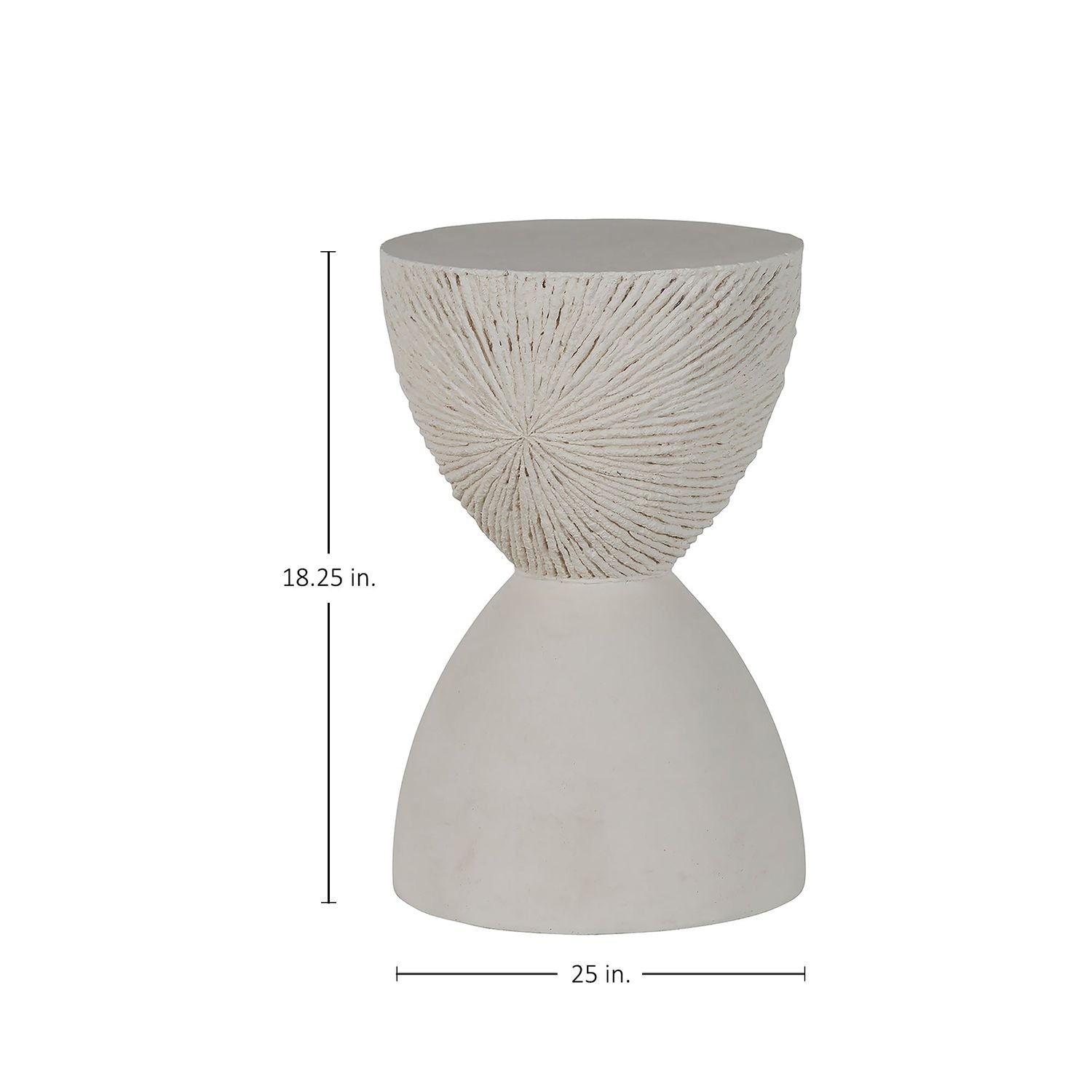 Darley Cast Stone Round Pedestal Side Table - 14.25 In. W X 22.25 In. H