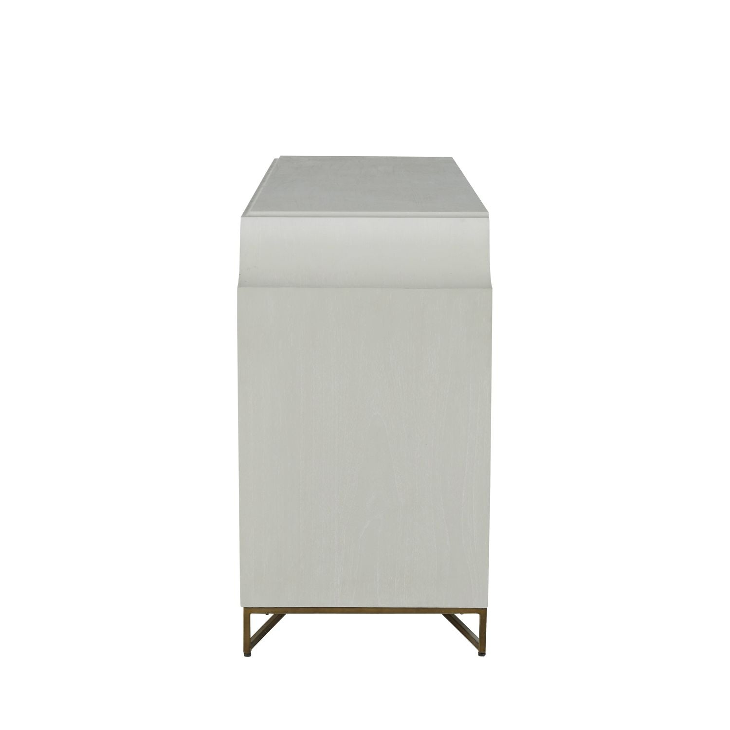 Kirsten Mindi Wood Cabinet - 2 Shelves, Cerused White Coal