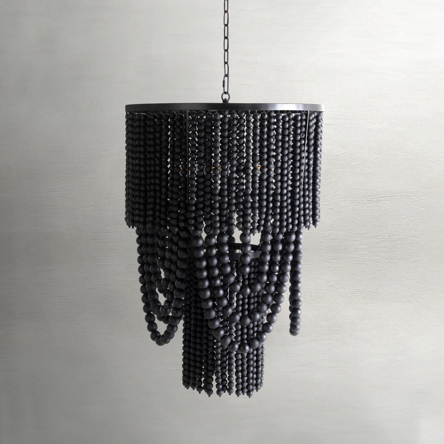 Norton Metal Charcoal Matte Black Beads Chandelier - 29 In. D X 34.5 In. H