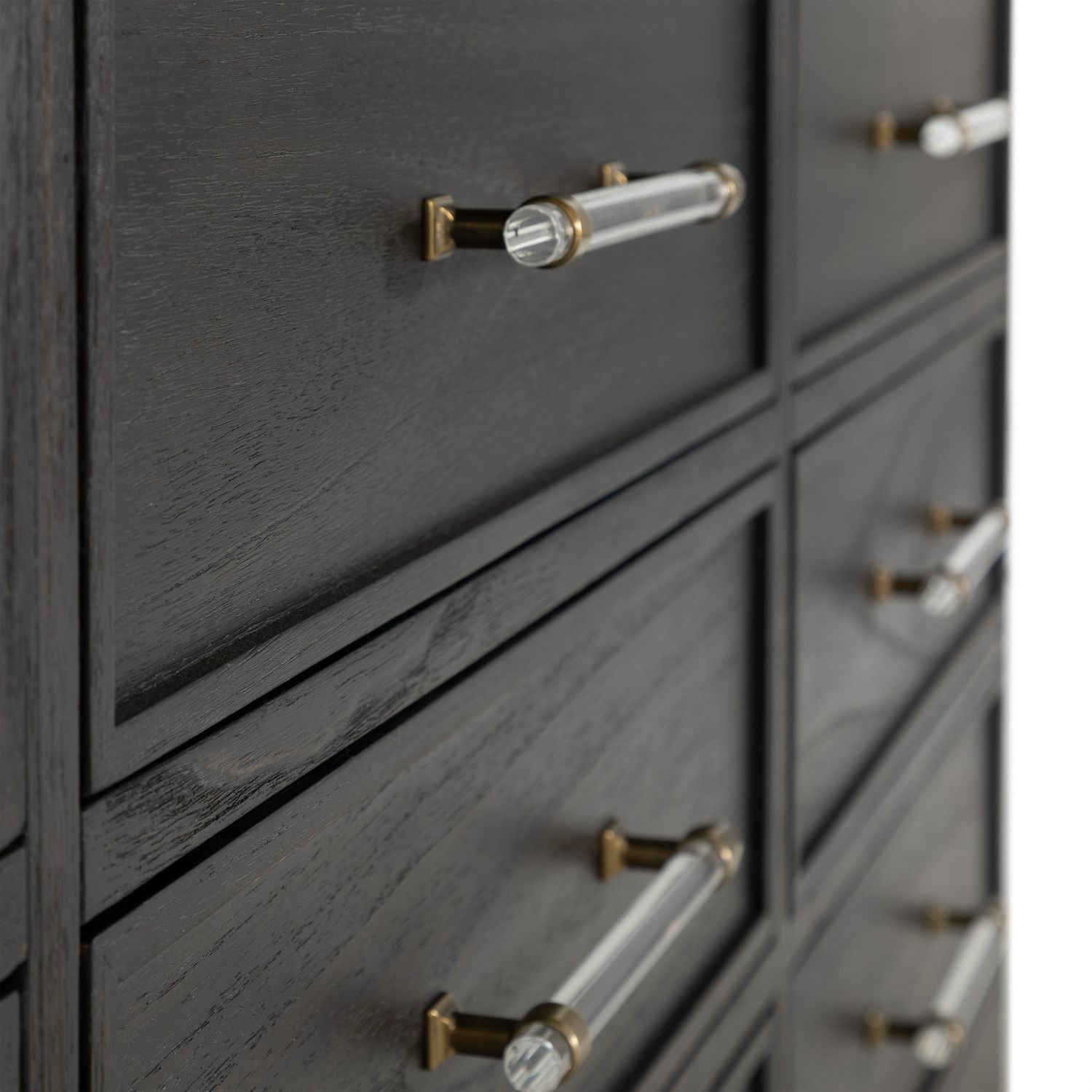 Alexandra Mahogany Dresser - 11 Drawers, Cerused Forest Black