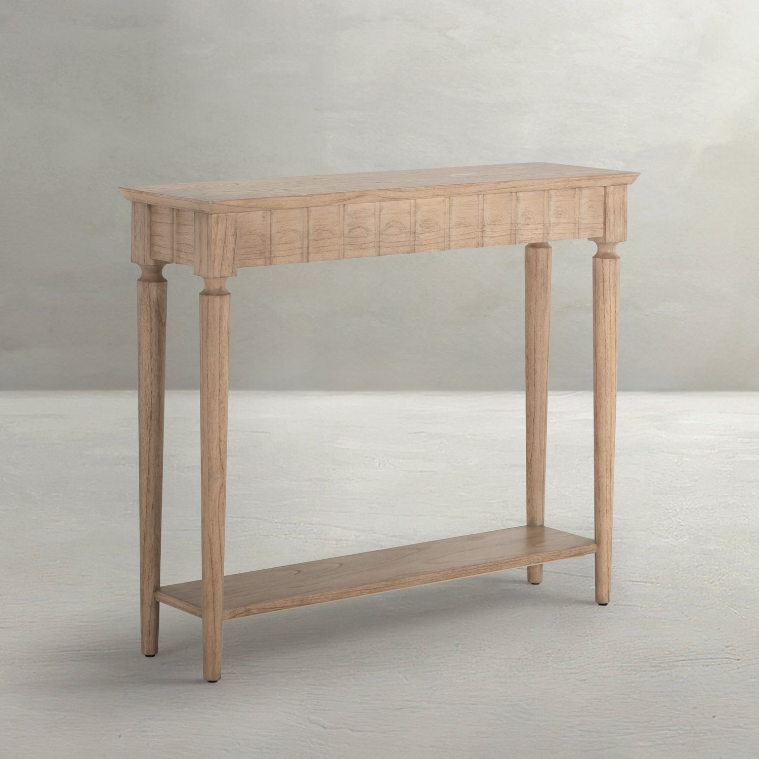 Peterson Mindi Veneer Rectangle Trestle Console Table - Natural, 41 In. W X 32 In. H