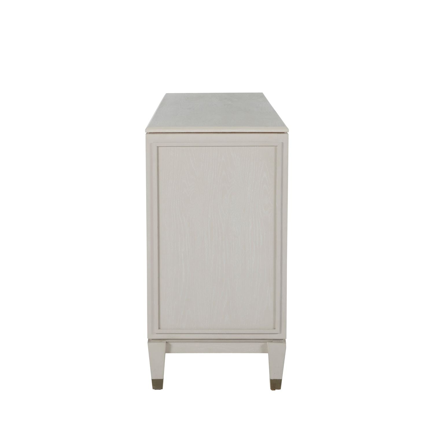 Strella Wood Iron Storage Cabinet - 4 Shelves, Cerused White
