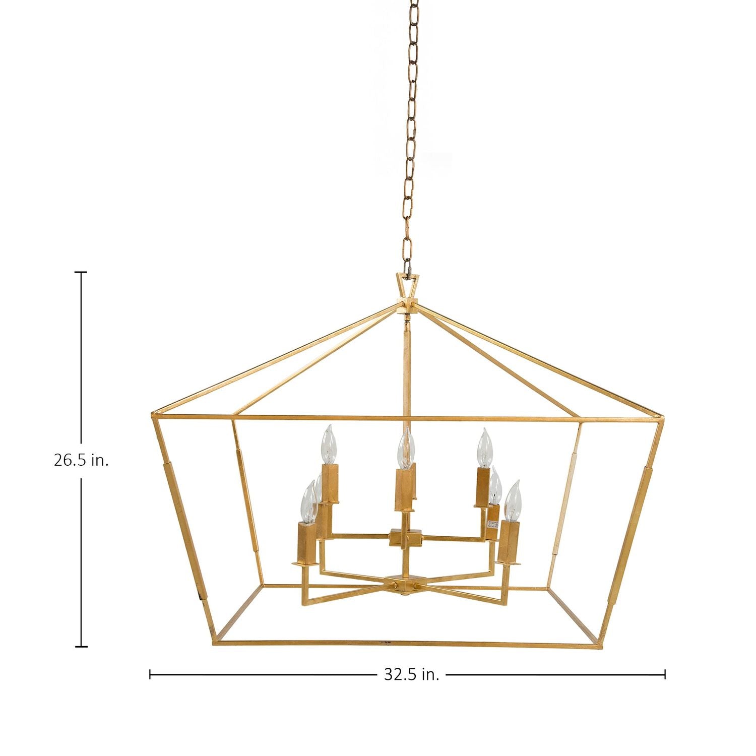 Adler Metal Vintage Gold Chandelier - 32.5 In. D X 26.5 In. H