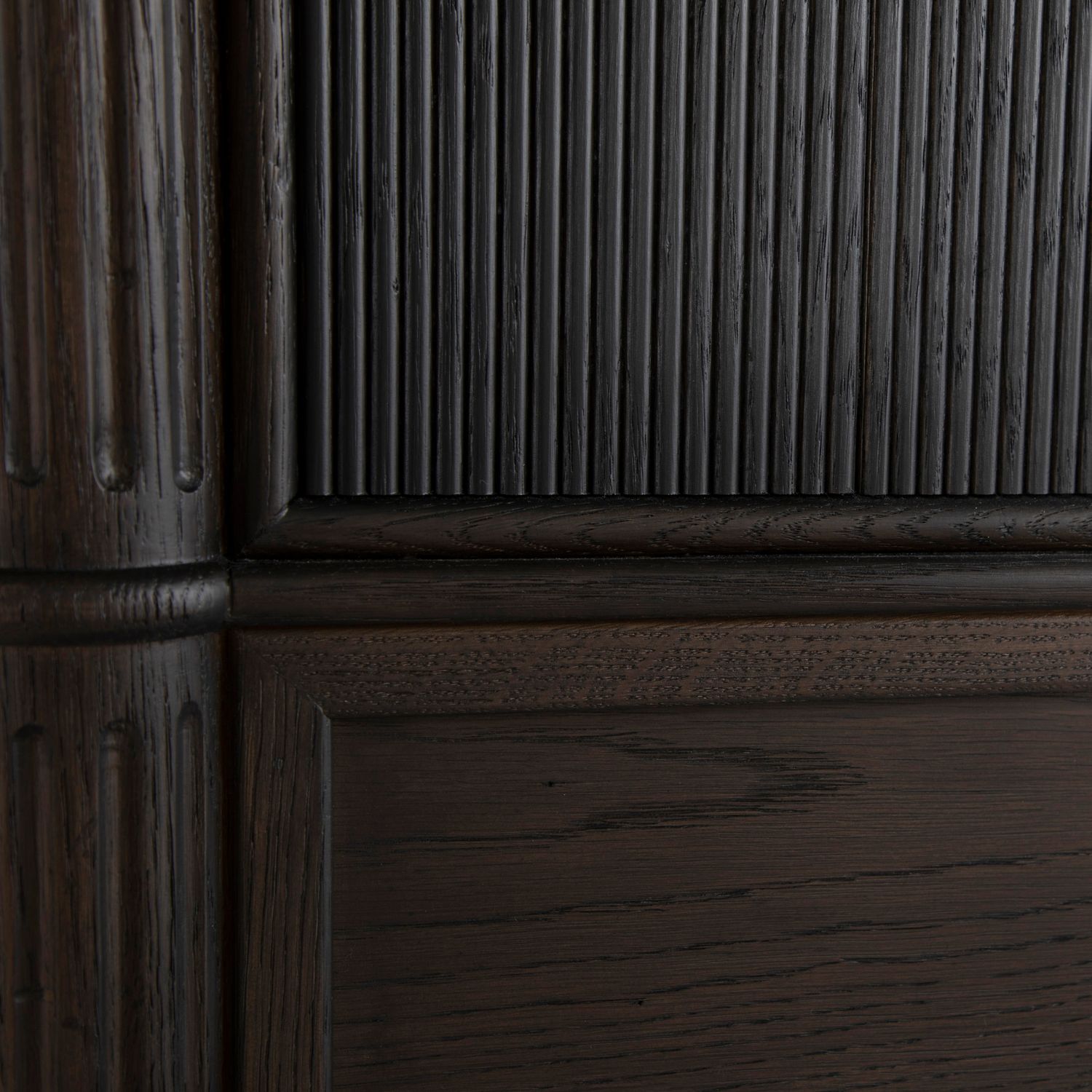 Andrea Oak Veneer Classic Fluted Bed