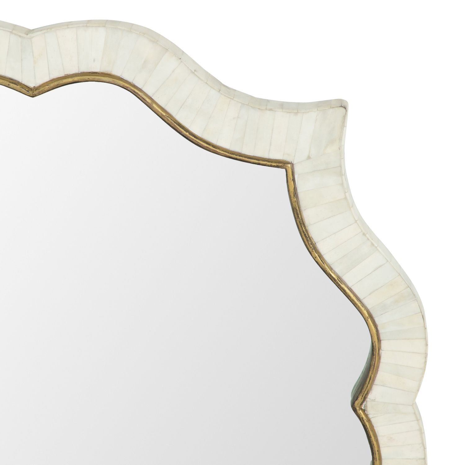 Laurette Quatrefoil Accent Mirror - White, 34 In. H X 34 In. W X 1 In. D