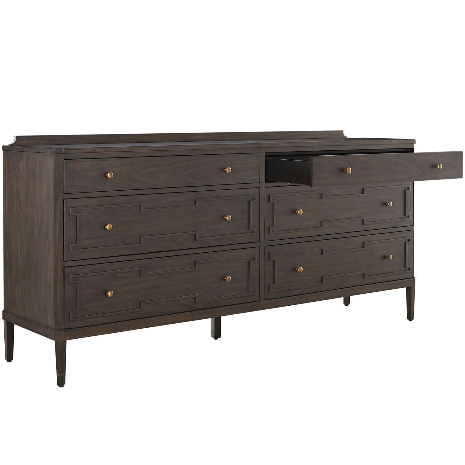 Glenwood Mindi Wood Dresser - 6 Drawers, Cerused Brown