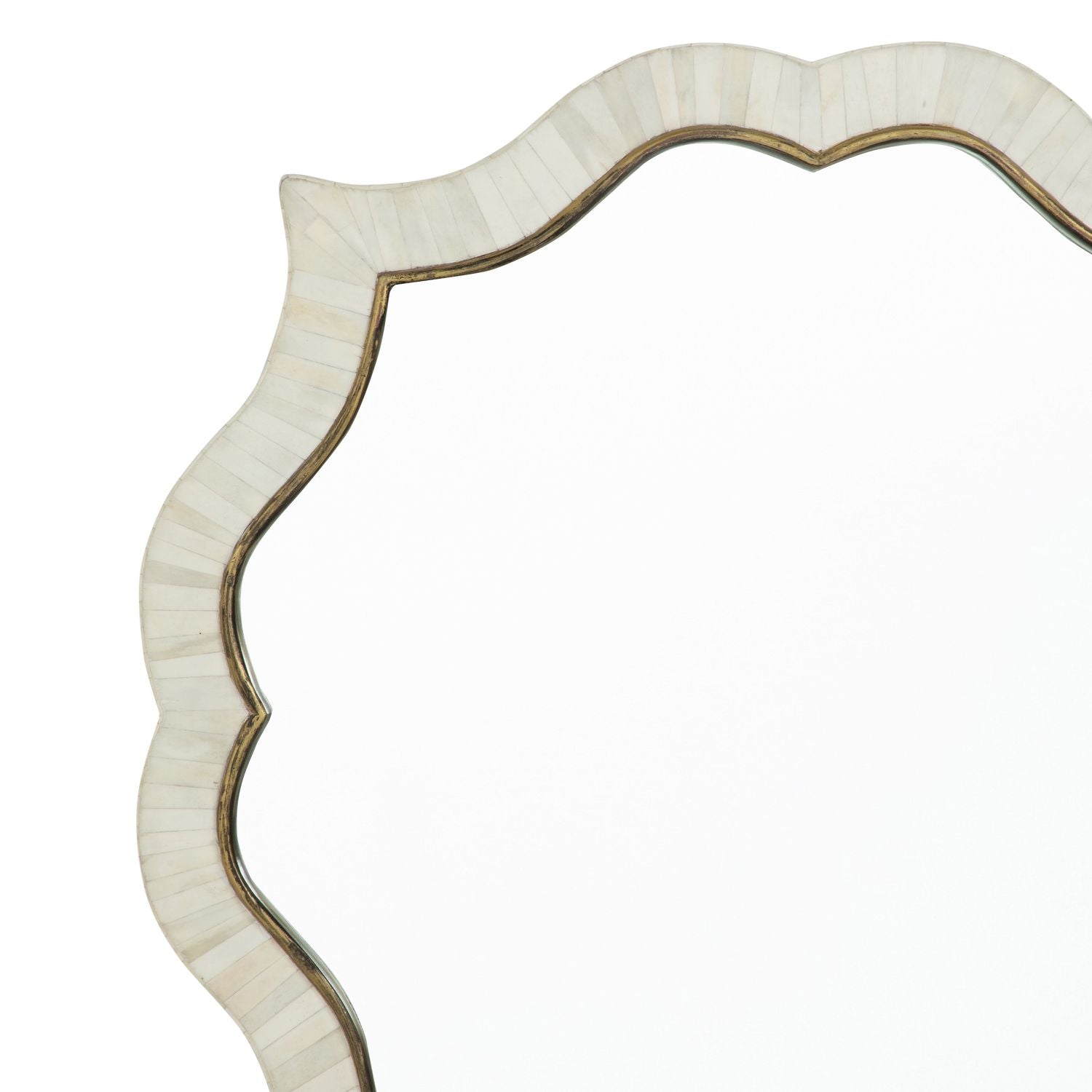 Laurette Quatrefoil Accent Mirror - White, 34 In. H X 34 In. W X 1 In. D
