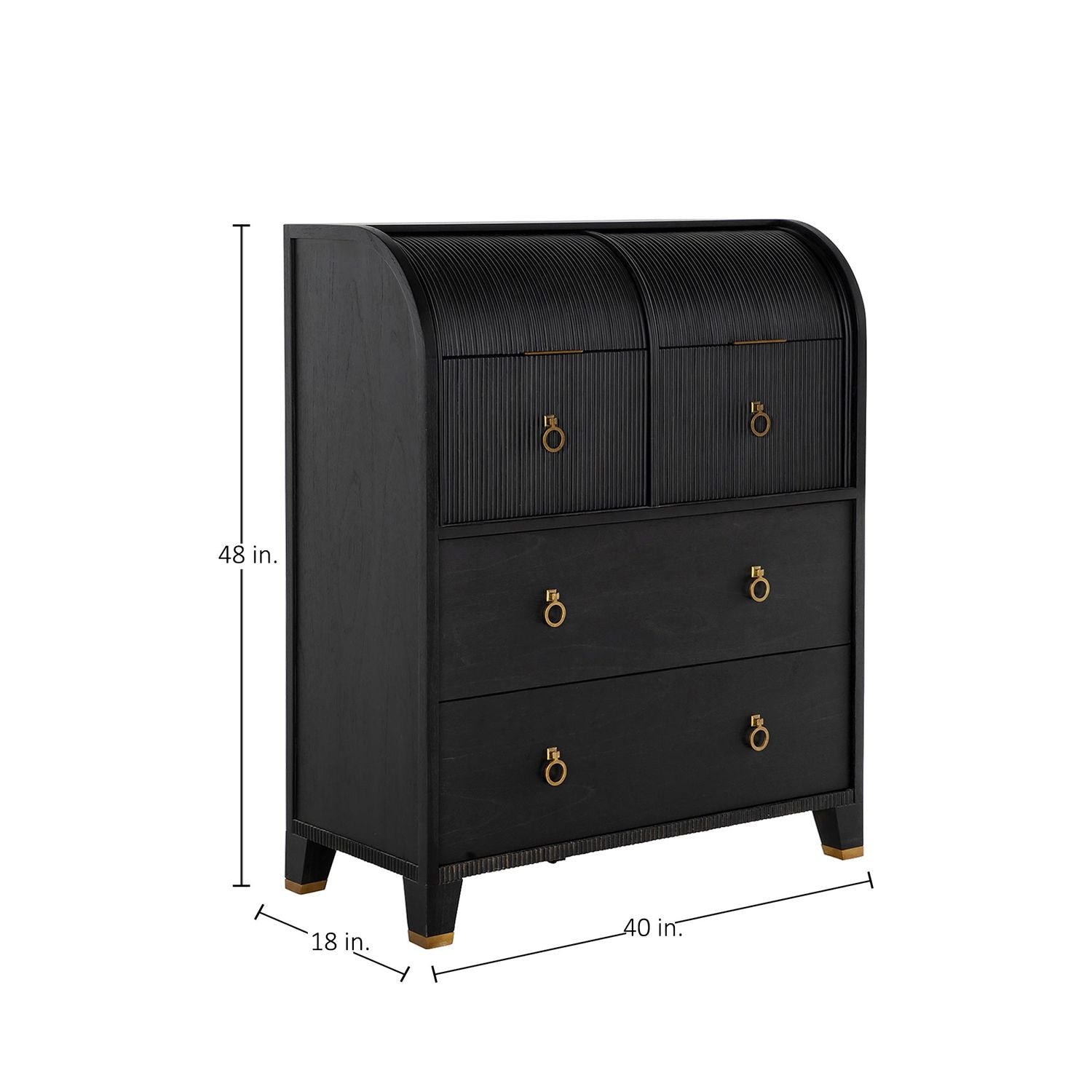 Maison Mindi Wood Chest - 4 Drawers, Brushed Black