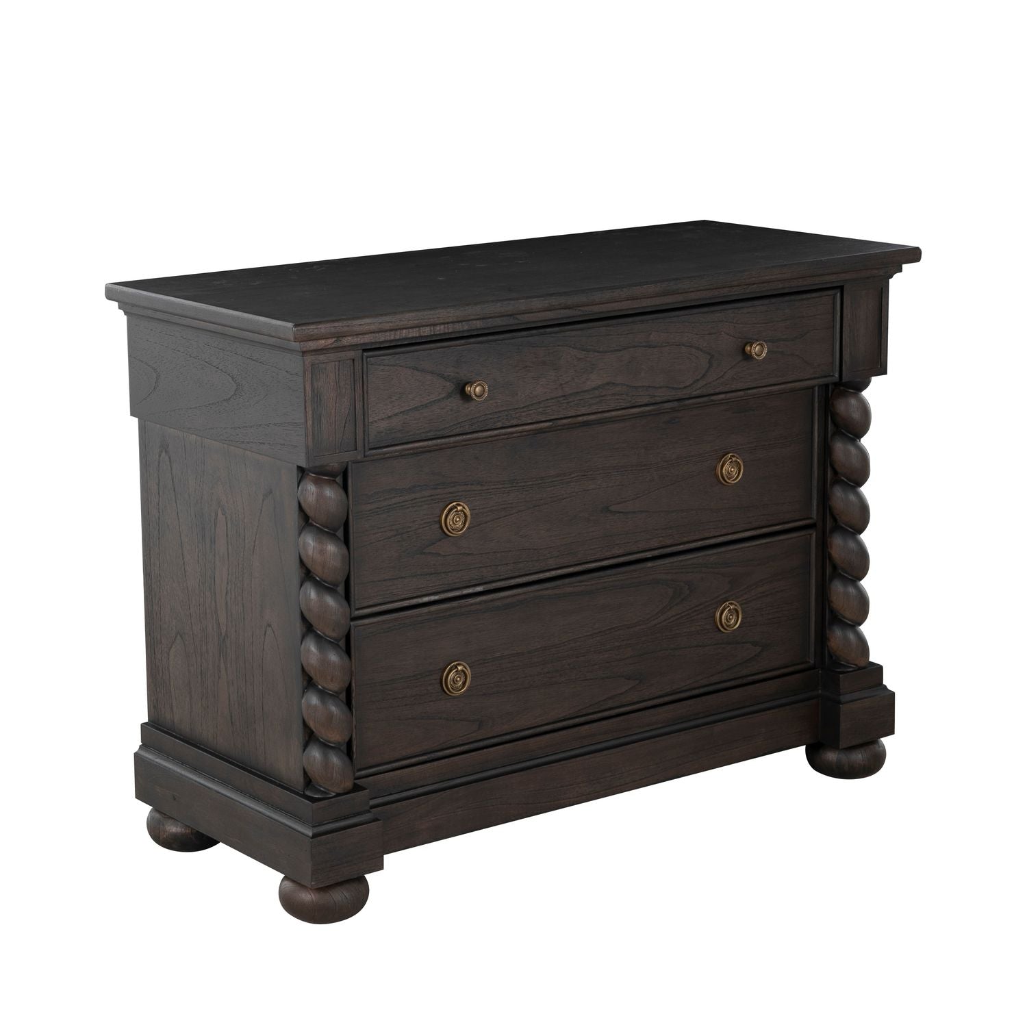 Burkhardt Mindi Wood Storage Chest - 3 Drawers, Dark Antique Bronze