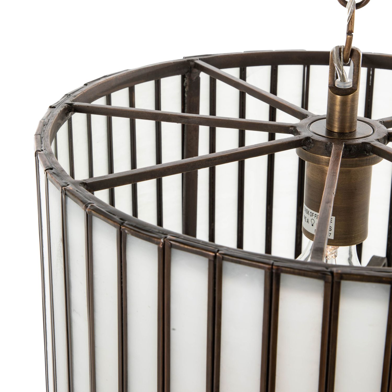 Fulbright Iron Brushed Brass Two-Tiered Pendant - 14.75 In. D X 19 In. H