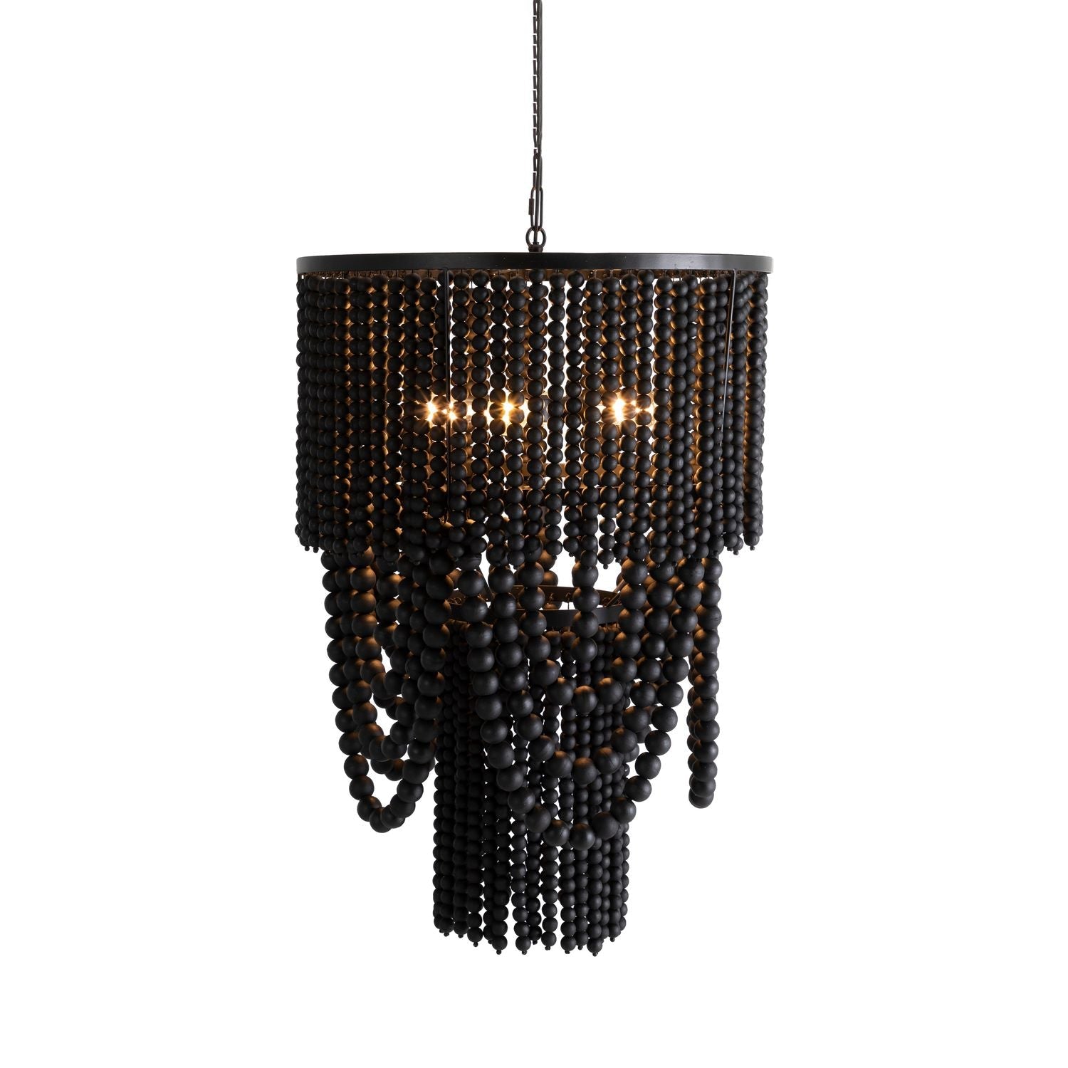 Norton Metal Charcoal Matte Black Beads Chandelier - 29 In. D X 34.5 In. H