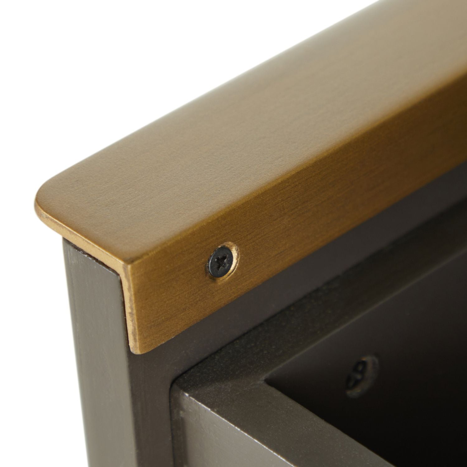 Riggs Mahogany Wood Nightstand - 2 Drawers, Sesame Black