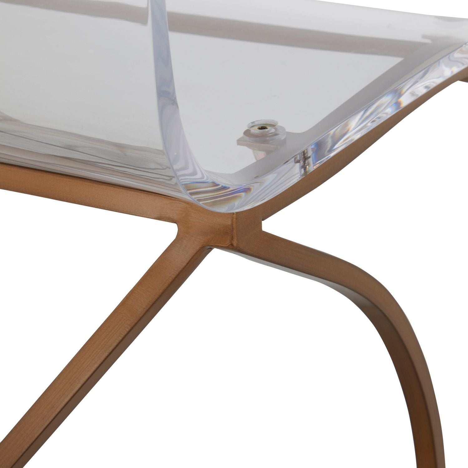 Johnson Iron Acrylic Bar Stool - Antique Gold Clear