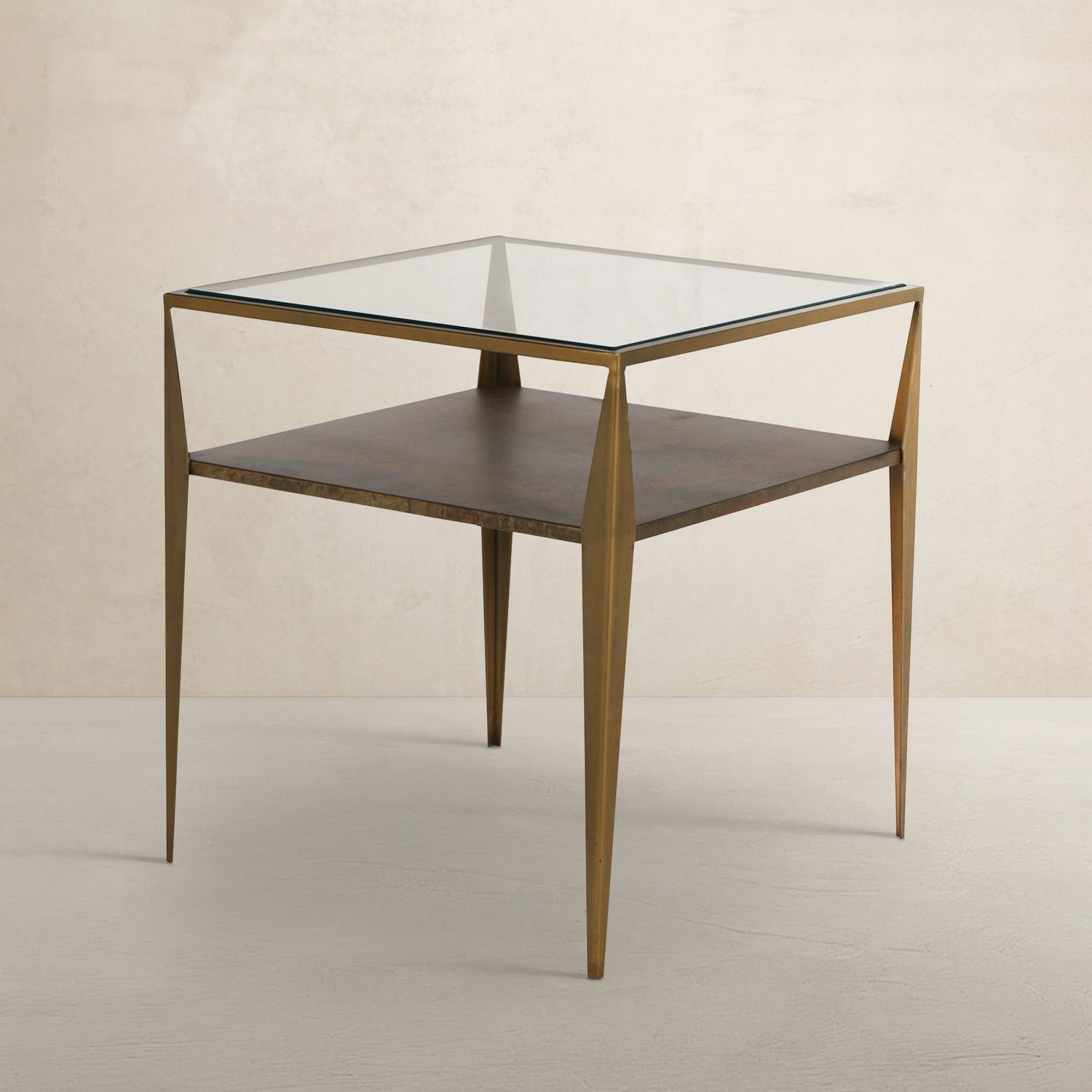 Winona Iron Square Refined Elegance Side Table - 22 In. W X 24 In. H