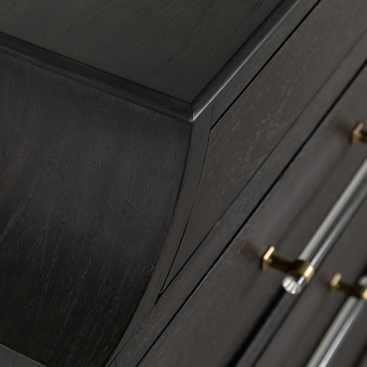 Alexandra Mahogany Dresser - 11 Drawers, Cerused Forest Black