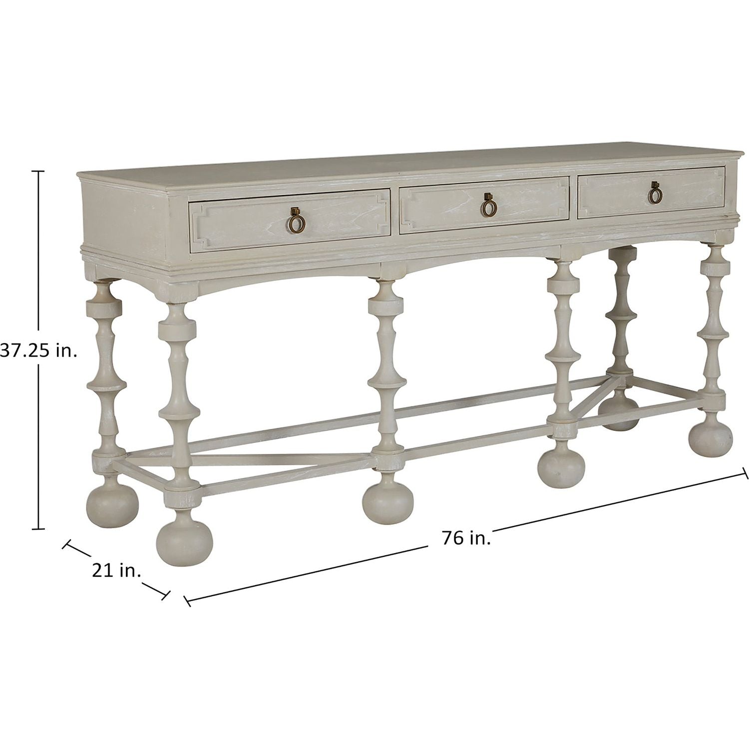 Arrington Mindi Veneer Rectangle Console Table - 76 In. W X 37.25 In. H