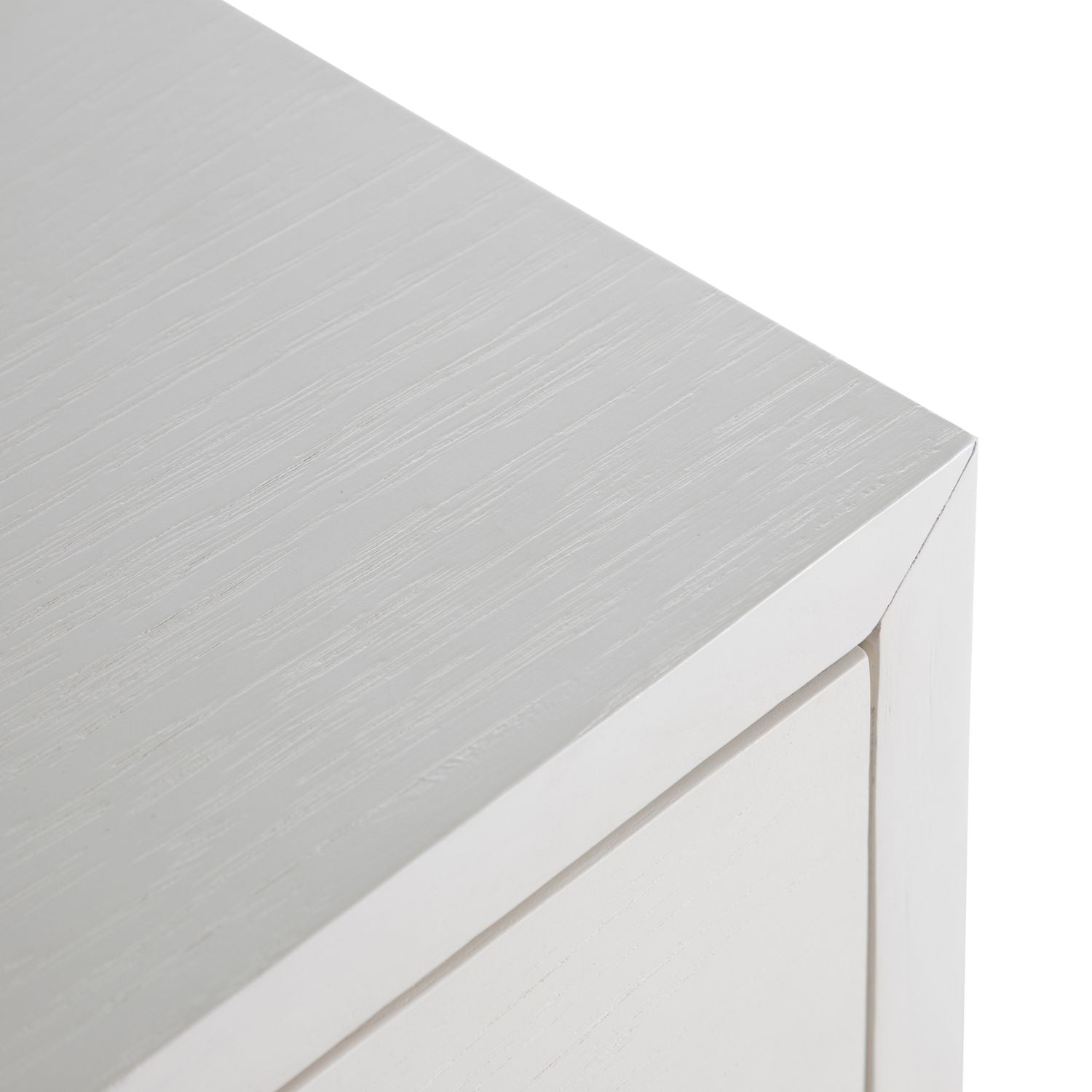 Pearl Oak Wood Chest - 3 Drawers, Ivory White