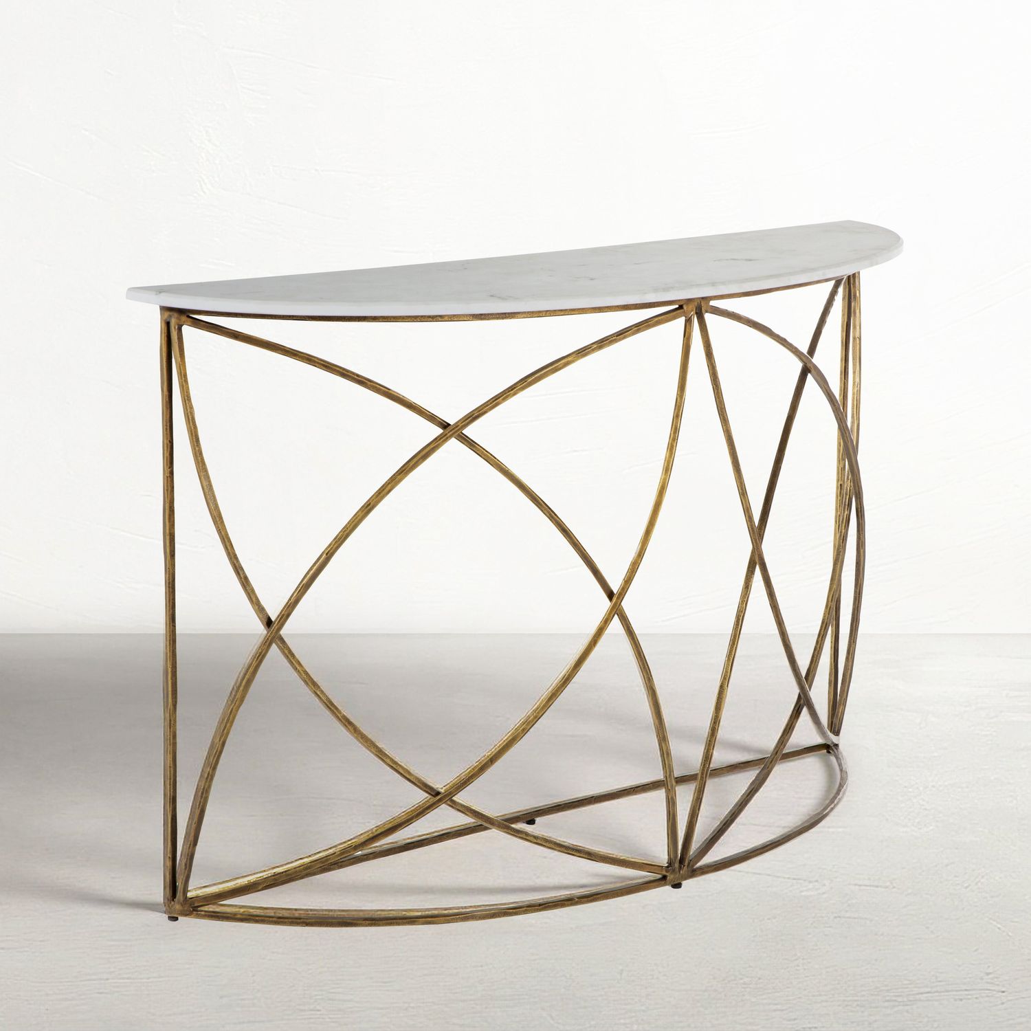 Wayland Iron Half-Circle Frame Console Table - 48 In. W X 31.25 In. H